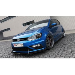 Накладка сплиттер на передний бампер Вар2 на Volkswagen Polo V GTI